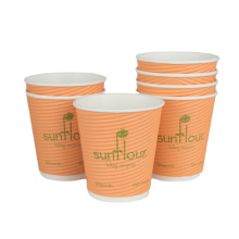 Wholesale customized printing disposable personalized coffee ripple wall style paper cup